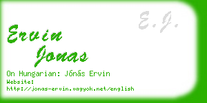 ervin jonas business card