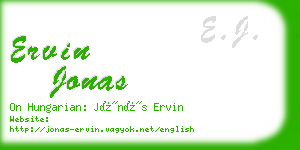 ervin jonas business card